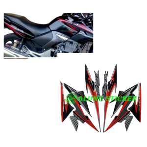 STIKER STRIPING LIS LES BODY MOTOR HONDA TIGER REVO TAHUN 2013 WARNA FULL HITAM-MERAH 1SET STANDAR