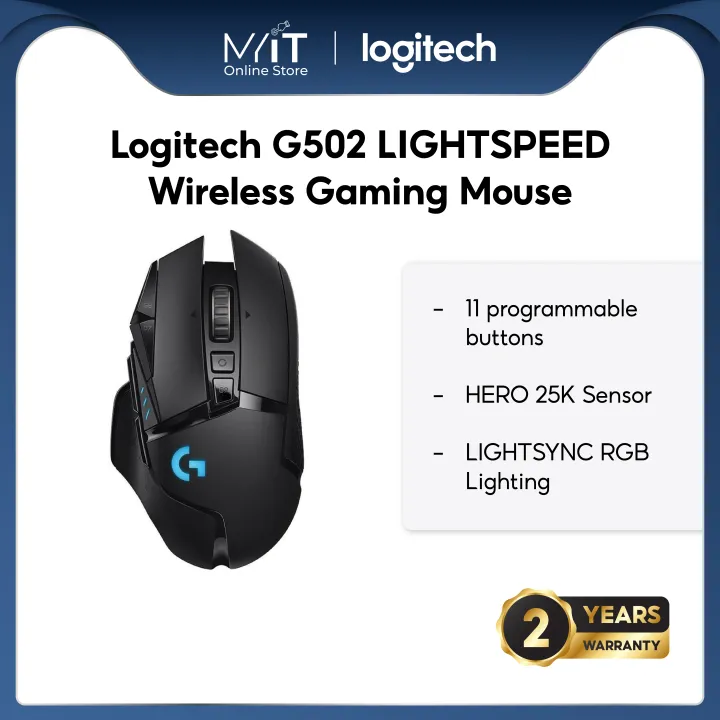 Logitech G502 LIGHTSPEED Wireless Gaming Mouse w/HERO sensor and tunable weights 25k sensor 910-005569