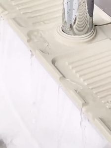 Faucet Drain Pad Splash-Proof Silicone Kitchen Sink Water Stopper Cuttable Foldable Narrow Edge Wash Basin Absorbent Mat [ Free Shipping ]