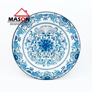 PIRING KERAMIK / PIRING MAKAN / PIRING SAJIAN / PIRING SERBAGUNA MOTIF FLOWER VINTAGE 9"