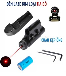 Đèn Laze Kim Loại Tia ĐỎ dùng Pin Sạc nhiều lần +kèm cục sạc ( Mã 54Tròn)