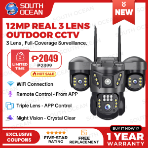 V380 Pro 12MP Three Lens CCTV Camera Outdoor WiFi Night Vision Auto Tracking Waterproof IP Camera