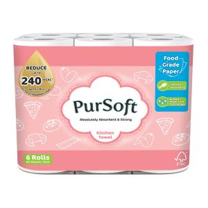 Pursoft Food-Safe Kitchen Towel - 6 Rolls