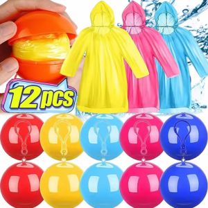 12/3Pcs Disposable Raincoat Ball / Mini Storage Balls / Portable Outdoor Activities Emergency Raincoat / Colorful Travel Ponchos Rain Coat