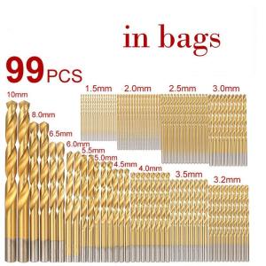 High Speed Steel 50 pcs 99 pcs Natural Color Small Twist Drill 1-3mm White Straight Shank Drill Bit Electric Drill DIY Woodwork Tool Set