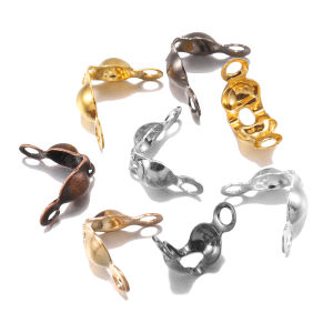 200ชิ้น/ล็อตสายเชื่อมต่อสีทองตัวเกี่ยวโซ่ลูกบอล4*7มม. Calottes End Crimps ชิ้นส่วนเชื่อมต่อลูกปัดสำหรับการทำเครื่องประดับ DIY