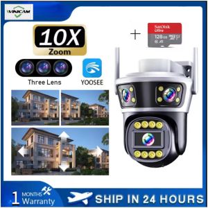 Techvortex 12MP CCTV Camera Wireless WiFi Camera 3-Lens 3-Screen IP Camera Automatic Tracking Alarm 360 Intelligent Night Vision Bidirectional Communication 10x Zoom Outdoor CCTV WiFi Security Camera IPC 360 HOME