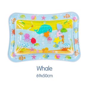 Kissdora Baby Water Play Mat Inflatable PVC Tummy Time Pad Toddler Fun Activity Toy