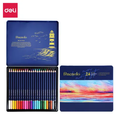 Deli Finenolo Oil-Based Colour Pencil Basswood Lead Pensel Warna (24/36/48/72 Color)