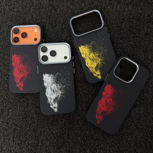 Abstract Horse Carbon Fiber Texture Case for iPhone 18 17 16 Pro Max Magnetic Wireless Charge Back Cover Camera Lens Armor Shell