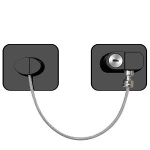 Refrigerator Lock Child Safety Lock Cabinet Refrigerator Door Lock Stainless Steel Cable Protection Children Home Window Lock Strong Fridge Lock with Key Baby Safety Protector Metal Lock Sticky Cabinet Self-adhesive Lock