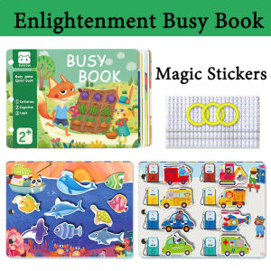 Busy Book Educational Learning Book Interactive Binder Quiet Book Laminated With Velcro