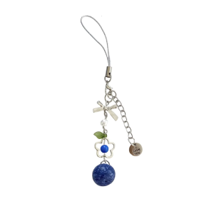 Charming Blueberry Keychain Phone Strap User Friendly Alloy Metal Chain Girls Accessory Practical Gift For Everyday Use