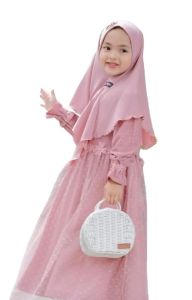 Rayyana Set Kids [ FREE KERUDUNG ] Bahan Jersey Aplikasi Brukatt Mix Tildot Gamis Anak Umur 3-8 Tahun / Gamis Anak Terbaru 2023