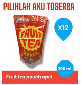 Fruit Tea Sosro APEL Kemasan POUCH 200 ml  ( HARGA 12 PCS )
