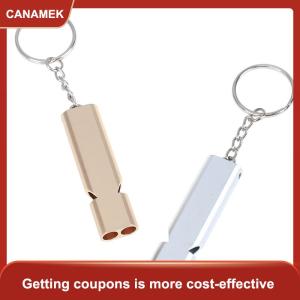 【CANAMEK】 Hợp kim nhôm khẩn cấp Survival còi cắm trại ngoài trời Đi Bộ Đường Dài công cụ W Keychain