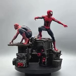 1/10 Scale Diorama Statue Leaping Action Pose Superhero Figure with Themed Base Detailed Costume Texture Collectible for Comic Fan Display