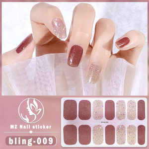 14pcs/Set bling Series 3D Three-Dimensional High-End Nail Stickers Small Sequins Glittering Shining Aurora White Polish Film Waterproof Long-Lasting Wear-Resistant Removable Easy-To-Carry Non-Toxic Gold Foil Fashion