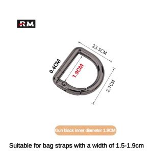 [No Stitching]D-Shaped Spring Ring For Bags 19bag Handbag Crossbody Shoulder Strap Connection Buckle Horseshoe Buckle Opening Movable D Buckle Pendant Ring Diy Key Ring Hook Buckle