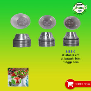 ISI 12 PCS - CETAKAN BOLU KUKUS PENDEK UK. SIZE A/B/C BAHAN ALUMINIUM PRESS TANPA SAMBUNGAN