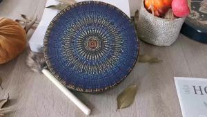 กลองแชมันสำหรับผู้ใหญ่ Vegetarian Shaman Fire Drum Vegan Shaman Alchemical Moon Drum Stick Handmade Deep Bass Tpy