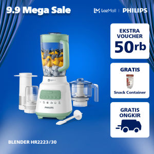 Philips Blender 5000 Series 2L Plastic - Green + Accessory HR2223/30 blender juicer blender serbaguna blender terbaik blender bumbu philips