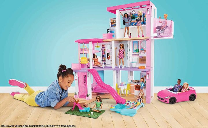 Barbie Dreamhouse (3.75-Ft) Dollhouse With Pool, Slide, Elevator, Lights &  Sounds 