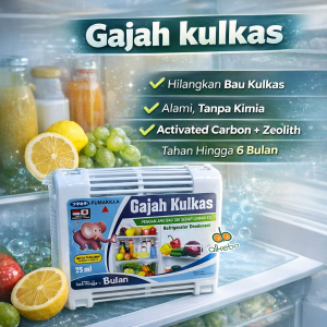 Gajah Kulkas Penghilang Bau Lemari Es Set 75 Ml & Refill Refrigerator deodorant