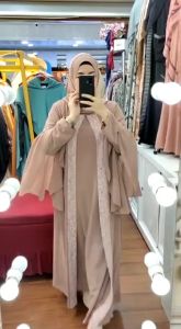 REALPICT COD DRESS DEWI FREE PASMINA BY BILQIS ASOPUROH BAHAN CERUTY BABYDOLL LD 110 PB 142 / TERBARU / SEMICARDY / PREMIUM / BEST SELLER