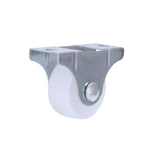 White / Black (Size: 1" ) Fixed Nylon Caster Wheel Replacement Drawer Pulley