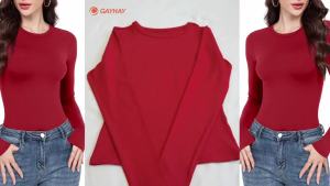 GAYHAY Womens Long Sleeve Shirt Basic Crop Top Youth Round Neck Tight Underwear Workout Autumn Fashion 2025