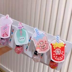 Ready Stok in Malaysia Wholesale Price Children Bubble Milk Tea Acrylic Clip /Hairband Mixed Row of 10
