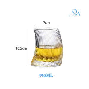 Cốc thuỷ tinh cafe họa tiết sọc dáng trụ tròn 280ml 380ml 1 chiếc Ly thủy tinh cao cấp Glass Home