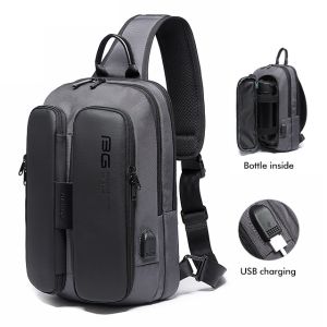 KAKA 2020 Korean Chest Pack Travel Shoulder Crossbody Bag USB Charging Backpack Tactical Sling Bag For Men