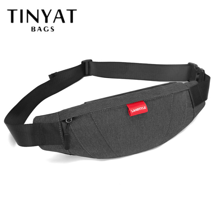 TINYAT Waist Bum Bag Crossbody Bag Fanny Pack 4 Pockets for Men