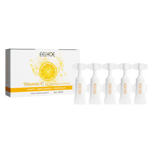 Eelhoe Vitamin C Facial Essence Set Face Whitening Serum Nourish Repair Fine Lines Facial Hydration Anti-wrinkles Aging Face Care Products Brighten Tightens skin Shrink Pores Face Tender Essence Liquid(5pcs/box)