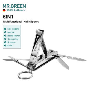 MR.GREEN 6in1 Multifunctional Nail clippers Stainless Steel Hand Toe Nail Clipper Cutter Trimmer Manicure Pedicure Care Scissors Pedicure Nail Stainless Steel Nail Clipper Portable Diagonal Manicure Tool