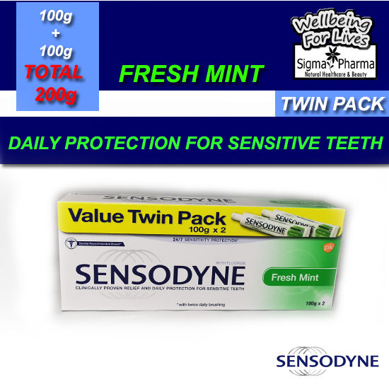 Sensodyne Fresh Mint toothpaste Twin Packs (100g x 2 Packs) Expiry Date