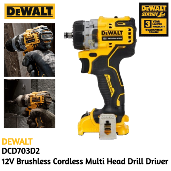 Dewalt Dcd703d2 Bare Tool 12v Brushless Cordless Multi Head