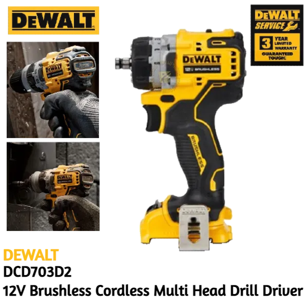 DEWALT - [ DCD703D2 ] ( bare tool )12V Brushless Cordless Multi Head ...