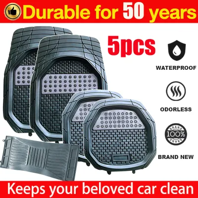 ✨Kedai✨Premium Carpet Car Mat Anti-Slip Universal Automotive Floor Mats (5PCS) Car Floor Mat untuk Perodua Waja City Hrv Ativa Saga Wira Kancil Viva Myvi Bezza Axia Civic Vios X50 X70 Proton Toyota Honda