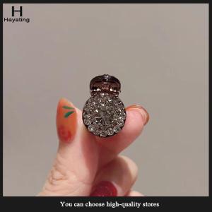 Hayating 2 4pcs Mini Round Rhinestone Hair Claw Retro Zircon Women Girls Claw Clip Small Hairpins Hair Crabs Girls Hair Accessories ﻿