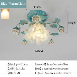 Meiyuan Korean style countryside light ceiling light rose iron flower light entrance hallway balcony light homestay ceiling light