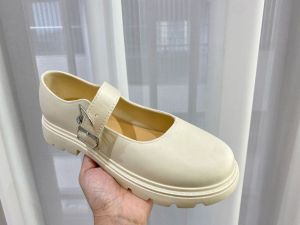 Mary Janes round peep rubber flap shoes