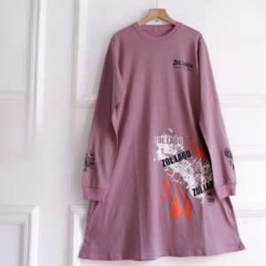 Tunik Wanita Lengan Panjang Grecy Tunic Bahan Kaos Katun Combed Apk Sablon Baju Atasan Jumbo Simple