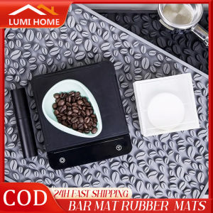 Bar Mat Rubber Coffee Bar Mats Anti-slip PVC Cup Mat Waterproof Heat Resistant Drain Mat for Bar Cafe Barista Cocktail Bartender