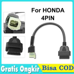 Kabel Obd2 Honda OBD2 to 4 Pin Diagnostic Adapter Cable Diagnostik Sepeda Motor Bagian Deteksi Kesalahan Sepeda Motor Cocok untuk Honda Sepeda Motor atau Serupa