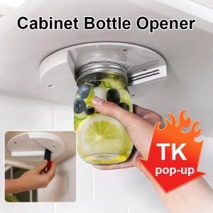 [TK Hot Selling] Multifunctional Cabinet Bottle Opener Round Lower Lid Can Opener Stainless Steel Easy Grip Food Can Tin