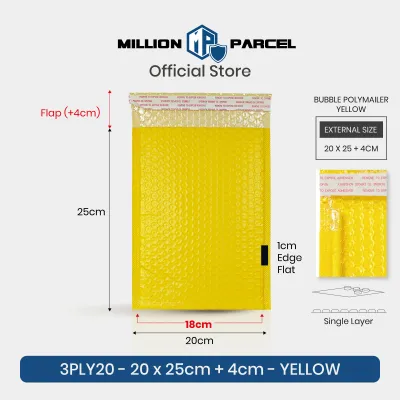 MillionParcel Bubble Polymailer Bag | Polymailer with Bubble Wrap | Bubble Mailer | Bubble Envelope | Bubble Bag