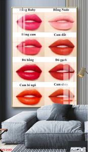 Tranh treo tường phun xăm môi lông mày trang trí Thẩm Mĩ Viện Beauty Salon bóng kiếng nhiều mẫu và kích thước